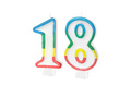 Lumânări numerice cu margine colorată numărul 18 - 8,5 cm - 2 buc.