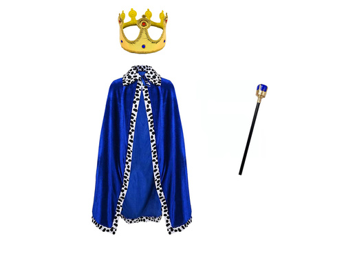 Costum de rege pentru copil - albastru - 80 cm - 1 buc.