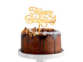 Plexiglas tort topper Happy Birthday aur - 1 buc.