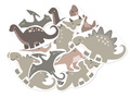 Decorațiuni cu două fețe Dinozauri - 12 buc.