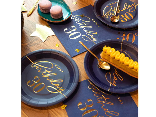 Farfurii a 30-a aniversare albastru marin - 18 cm - 6 buc.