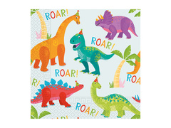 Șervețele aniversare Dino - 33 cm - 20 buc.