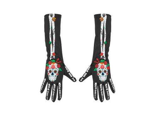 Mănuși Día de los Muertos 40 cm