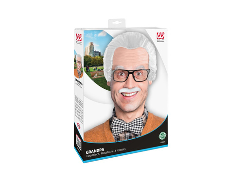 Coafura bunicului cu mustață și ochelari