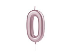 Lumânare cu număr din aur roz - 0 - zero