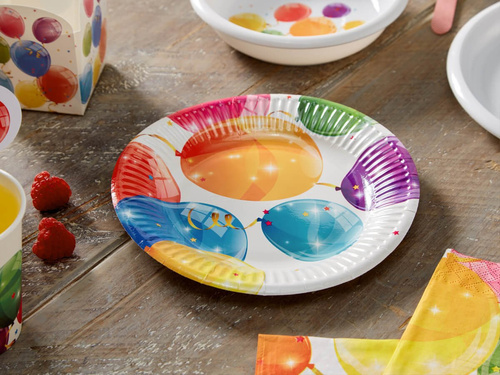 Plăci aniversare Baloane strălucitoare - 20 cm - 8 buc.