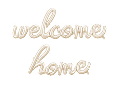 Set de baloane de folie "Welcome Home" bej - 335x71 cm