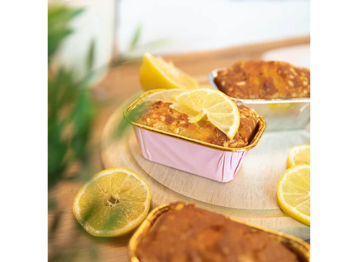 Mini forme pentru clătite roz și auriu - 11 x 4 cm - 10 buc.