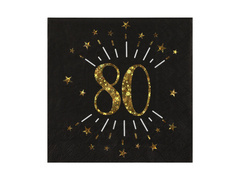 Șervețele strălucitoare pentru petrecerea celei de-a 80-a aniversări - 33 cm - 10 buc.