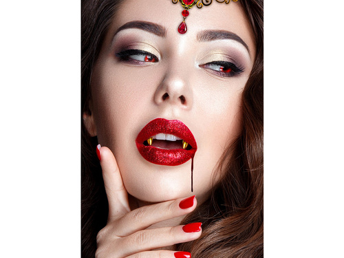 Dinți de vampir de aur - 2 buc.