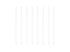 Lumânări albe lungi pentru ziua de naștere - 15 cm - 8 buc.