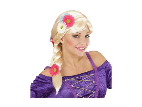 Peruca lui Rapunzel cu flori