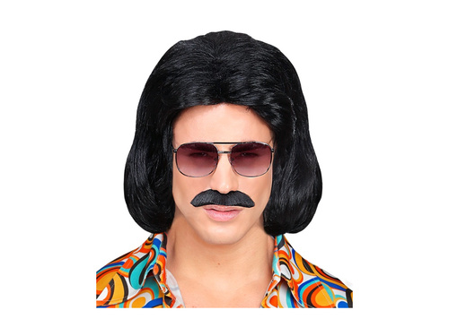 Peruca neagră a lui Dandy din anii 1970. cu mustață