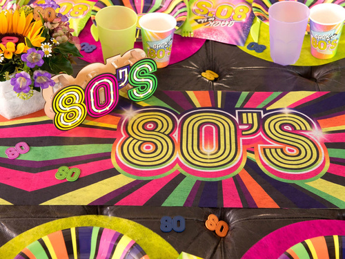Decorațiuni de masă 80's 80's față de masă - 30 cm x 3 m - 1 buc.