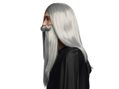 Perucă și barbă de vrăjitor pentru un bărbat