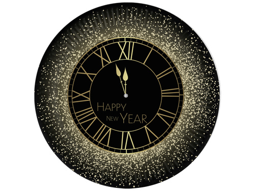 Farfurii de hârtie pentru Anul Nou Anul Nou fericit - 18 cm - 6 buc.