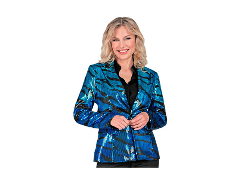 Party Fashion jachetă de petrecere - paiete albastre într-un model ondulat