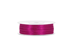 Panglică de satin, fucsia, 3 mm / 50 m, 1 buc.