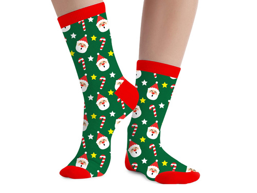 Șosete de Crăciun pentru adulți Moș Crăciun - 1 pereche