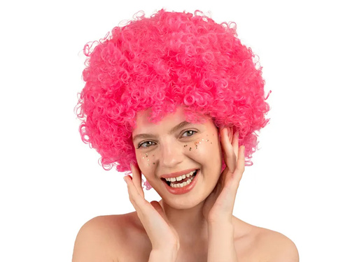 Peruca Afro roz - 1 buc.