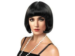 Peruca neagră cu franjuri - 1 buc.