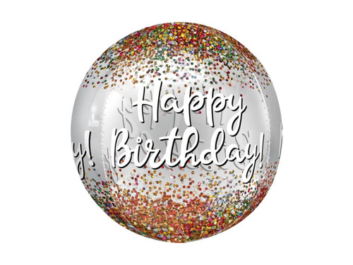 Balon din folie orbz ball cu confetti colorate - 40 cm - 1 buc.