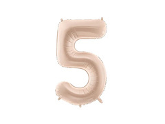 Balon din folie numărul 5 bej închis - 72 cm - 1 buc.