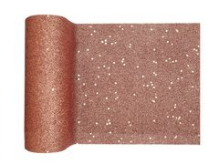 Decorațiune de masă cu sclipici - roz auriu - 18 cm x 5 m - 1 buc.