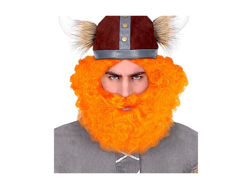 Peruca portocalie cârlionțată scoțiană și irlandeză cu barbă