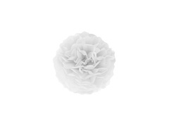 Decorațiuni florale suspendate pom pom - alb - 15 cm - 1 buc.