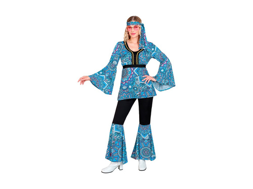 Ținută hippie din anii 1960. - mandala albastră