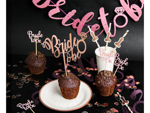 Topper de tort auriu pentru mireasă - 1 buc.