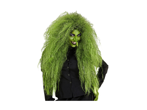 Peruca de vrăjitoare lungă verde