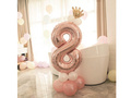Set de baloane cu numărul opt aur roz - 15 buc.