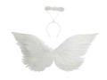 Set de aripi de înger alb 70 x 35 cm și Aureole