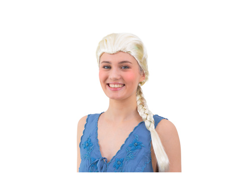 Peruca blonda lunga cu panglica - 1 buc.