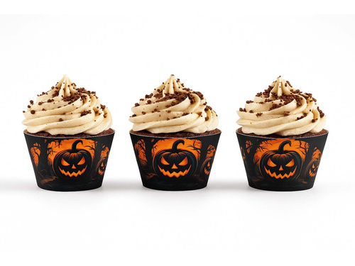 Rulouri pentru cupcakes Dovleac închis - 6 buc.