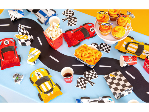 Farfurii de hârtie pentru ziua de naștere Mașini de curse - 23 x 13 cm - 6 buc.