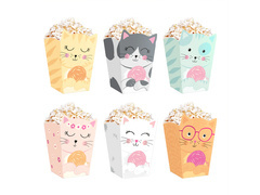 Cutii de popcorn pentru pisici - 6 buc.