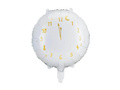 Balon alb cu ceas din folie - 35 cm - 1 buc.