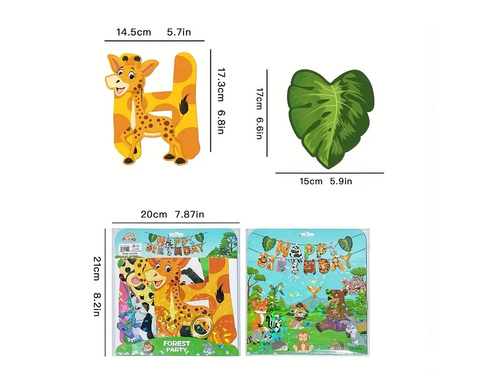 Happy Birthday Safari banner - 500 cm - 1 buc.