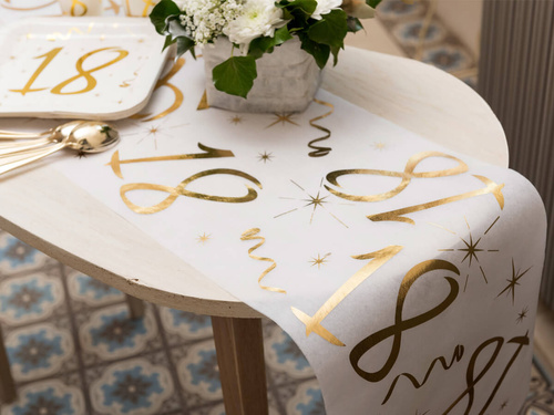 Suport de masă imprimat pentru aniversarea a 18 ani - 30 cm x 5 m - 1 buc.