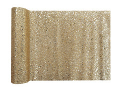 Decorațiune de masă cu sclipici - auriu - 28 cm x 3 m - 1 buc.