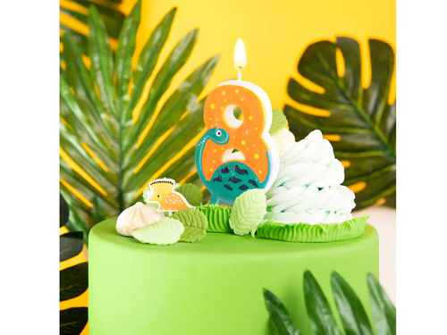 Numeral lumânare dinozauri - 8 - opt