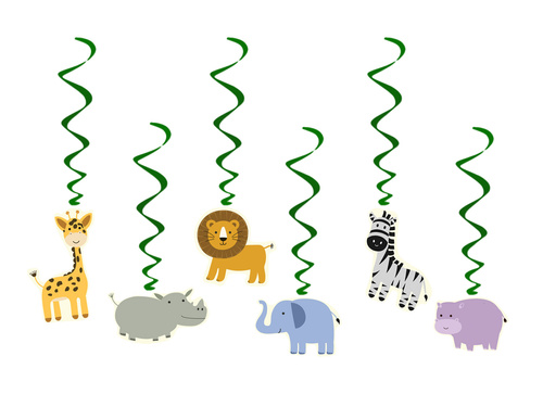 Decorațiuni suspendate pentru ziua de naștere Safari - 6 buc.