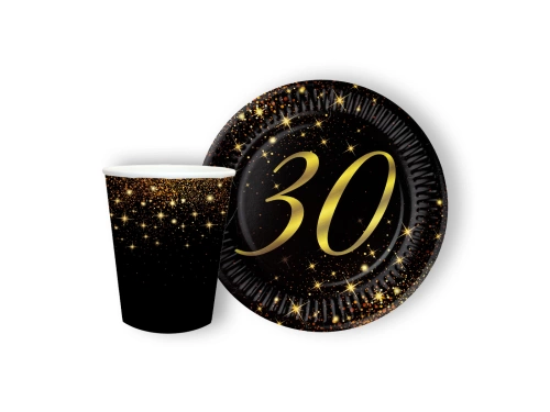 Set de hârtie strălucitoare pentru o petrecere de 30 de ani - 24 de bucăți