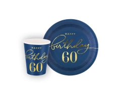 Set albastru marin pentru a șaizeci-a aniversare - 12 buc.