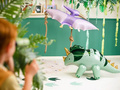 Balon 3D Triceratops din folie verde - 93 x 49 cm - 1 buc.