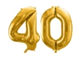Baloane din folie numărul 40 auriu - 86 cm - 2 buc.