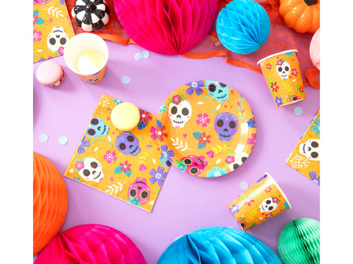 Farfurii de Halloween Mexican Skull - 18 cm - 6 buc.